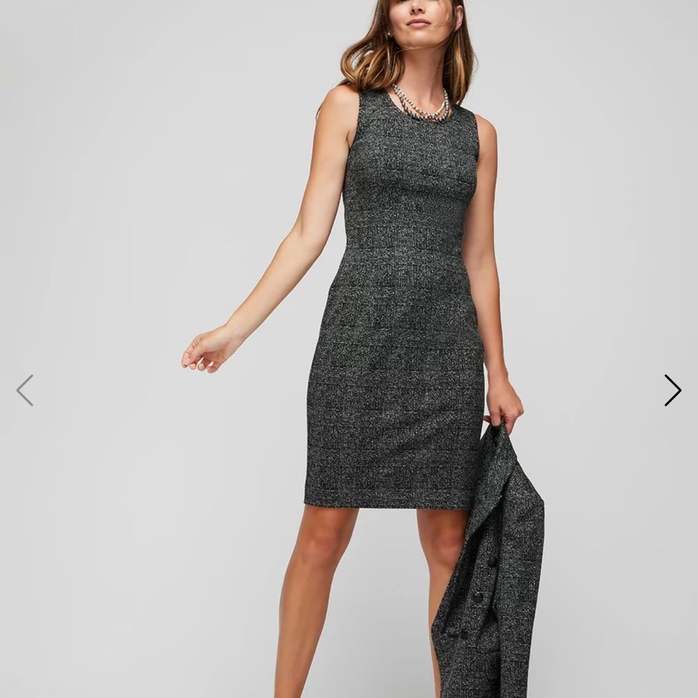 NWT White House Black Market Charcoal Sleeveless Dress with Full Back Zip - Picture 2 of 16